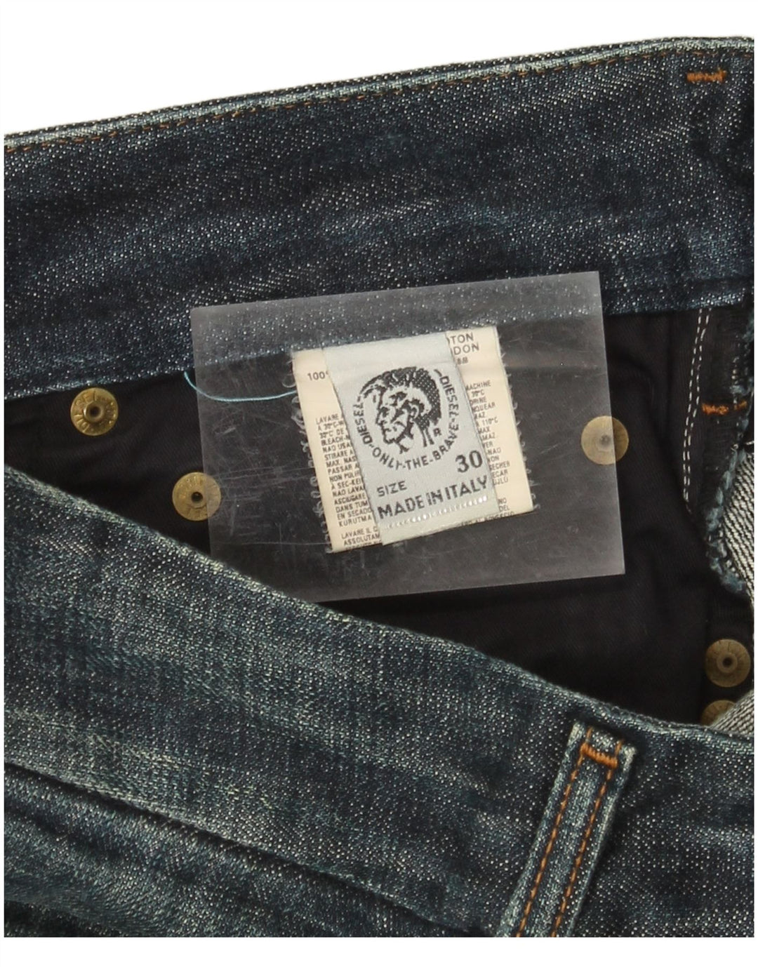 DIESEL Dame Straight Jeans W30 L34 Marineblå Bomuld
