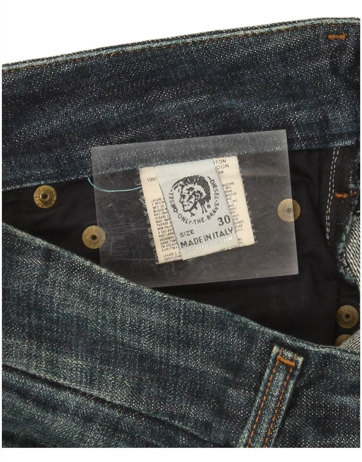 DIESEL Dame Straight Jeans W30 L34 Marineblå Bomuld