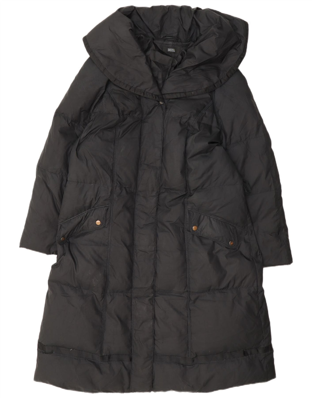 Marks & Spencer Polstret Frakke til kvinder UK 22 3XL Sort Polyester