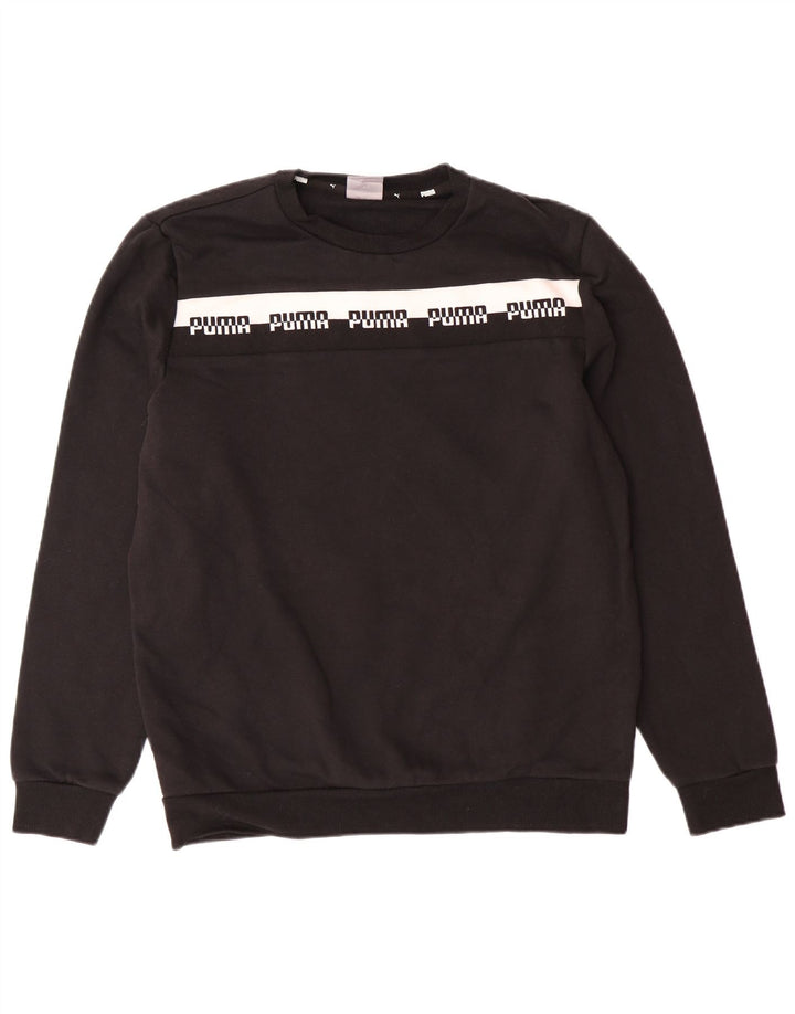 PUMA Grafisk sweatshirt til mænd Medium Sort Colourblock Bomuld