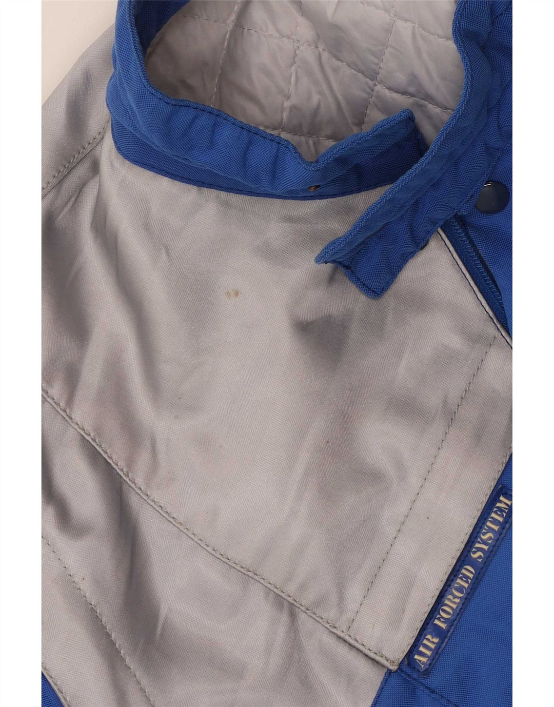 Clover Herre Graphic Racer Jacket UK 40 Large Blue Colourblock Polyamid