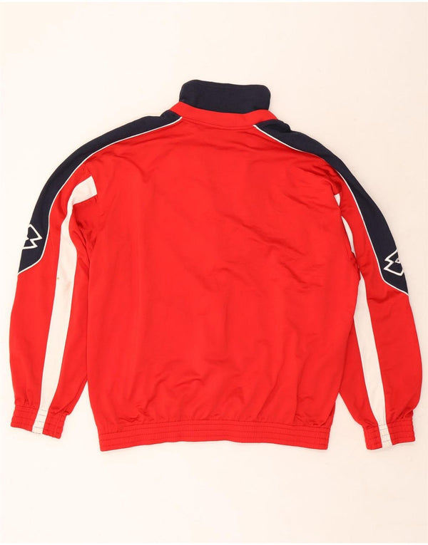 Lotto Herre grafisk træningsdragt Topjakke UK 42/44 XL Rød Colourblock