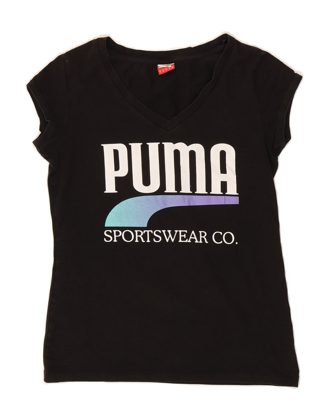 PUMA Womens Graphic T-Shirt Top UK 10 Small  Black Vintage Puma and Second-Hand Puma from Messina Hembry 