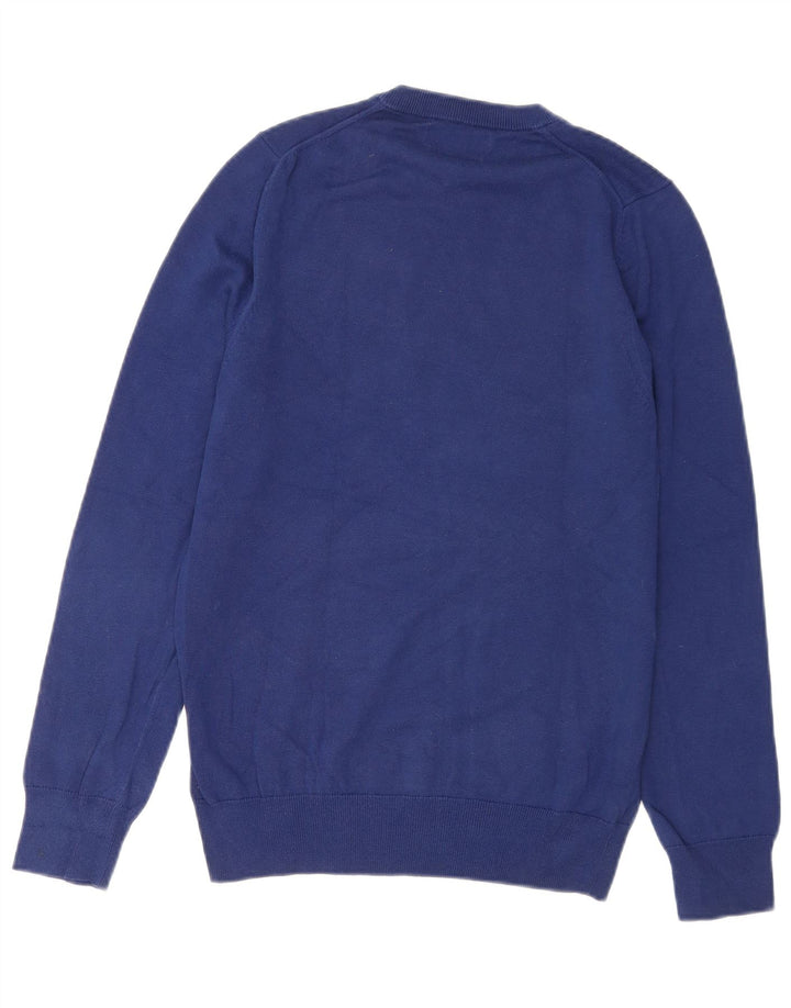 Marks & Spencer Herre sweater med rund hals, lille blå bomuld