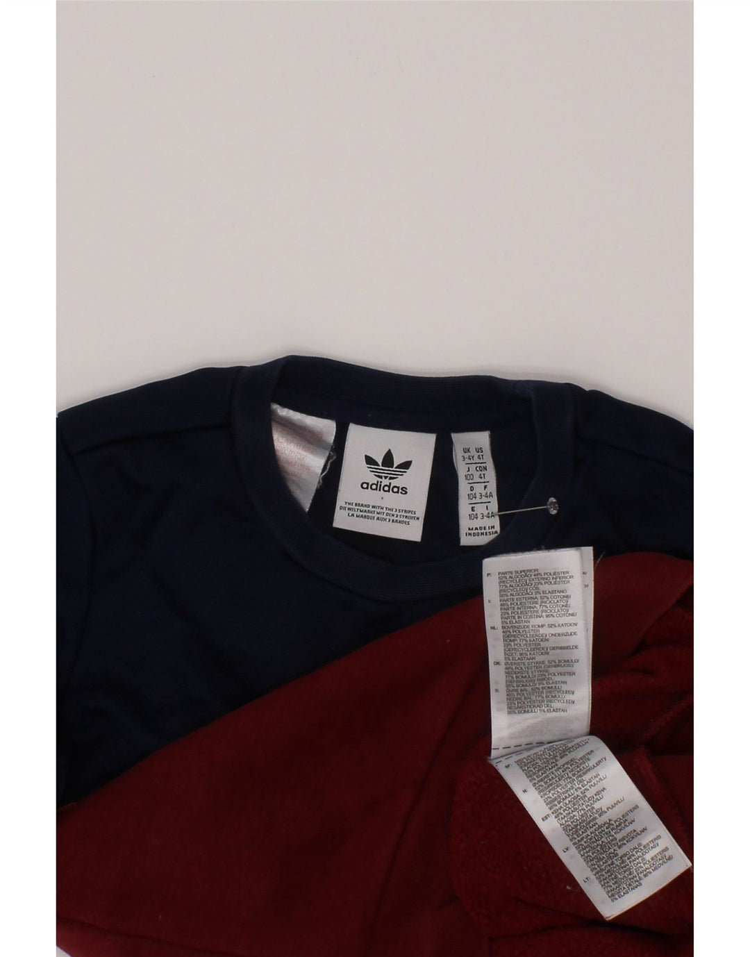 ADIDAS Grafisk Sweatshirt-trøje til drenge 3-4 år Maroon Colourblock Bomuld