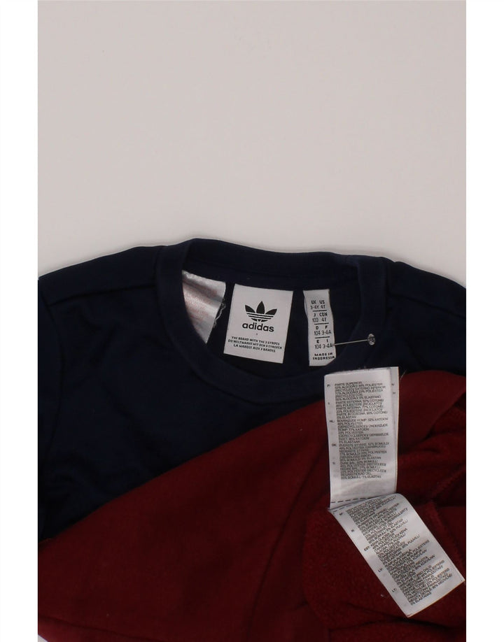ADIDAS Grafisk Sweatshirt-trøje til drenge 3-4 år Maroon Colourblock Bomuld