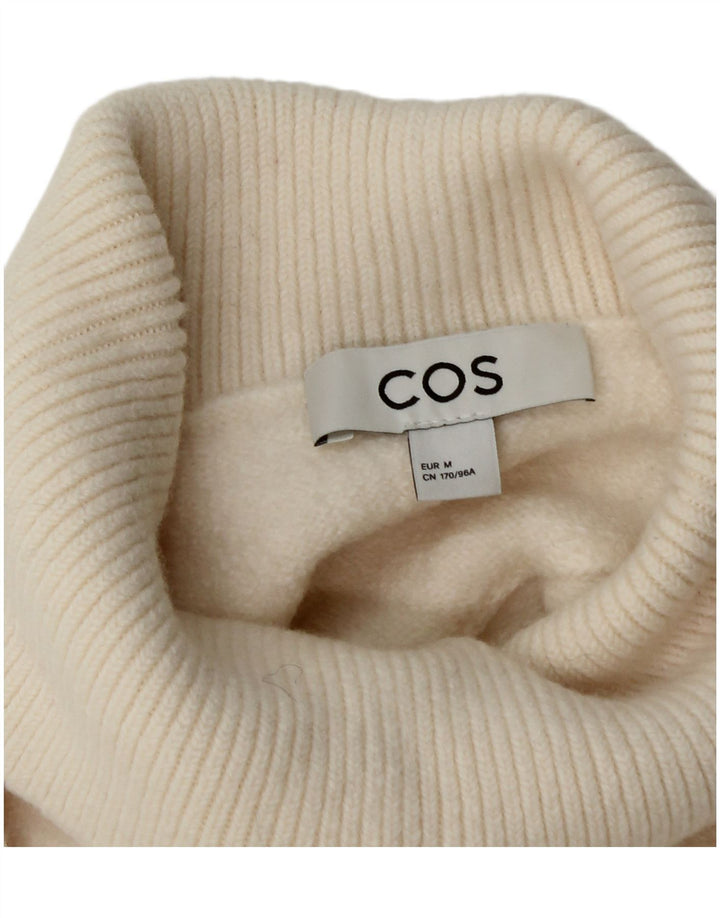 Cos Dame Oversized Roll Neck Jumper Sweater UK 14 Medium White Wool