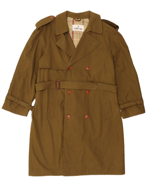 CERRUTI 1881 Herre Loose Fit Trench Coat IT 46 Small Khaki