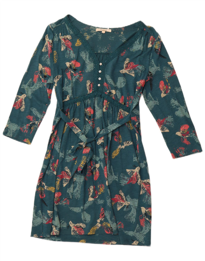 WHITE STUFF Womens Graphic 3/4 Sleeve Sheath Dress UK 12 Medium Green