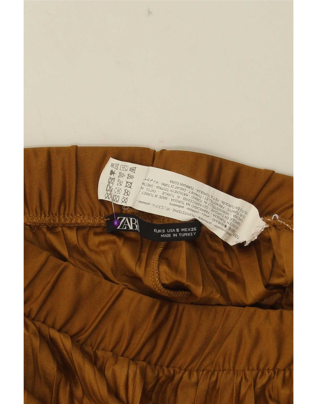 Zara Womens Vide Ben Cropped Trousers Small W26 L23 Beige Polyester