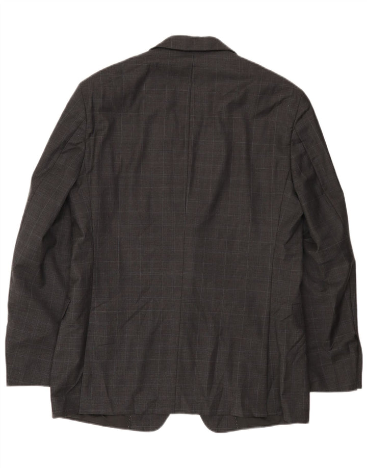 Tommy Hilfiger Herre 2-knaps blazerjakke UK 40 Stor grå ternet uld