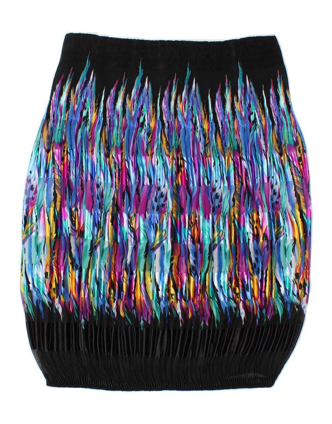 VINTAGE Womens Abstract Pattern Pencil Skirt XL W36  Black Viscose Vintage Vintage and Second-Hand Vintage from Messina Hembry 