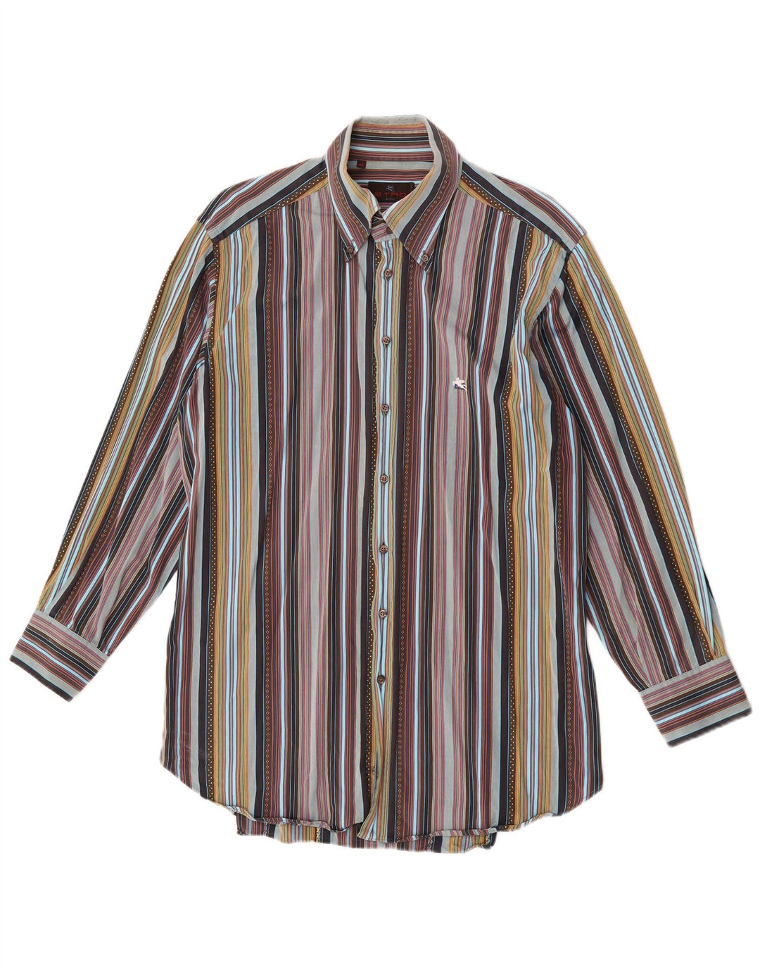 Etro Herreskjorte str. 43 Stor Flerfarvet Stribet