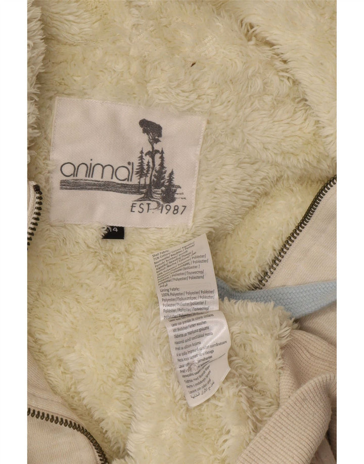 Animal Dame Hættetrøje Sweater UK 14 Stor Off White Flecked Bomuld