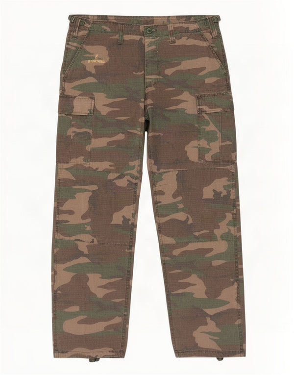 Vintage Herre Regular Cargo Bukser Large W38 L32 Brun Camouflage Bomuld
