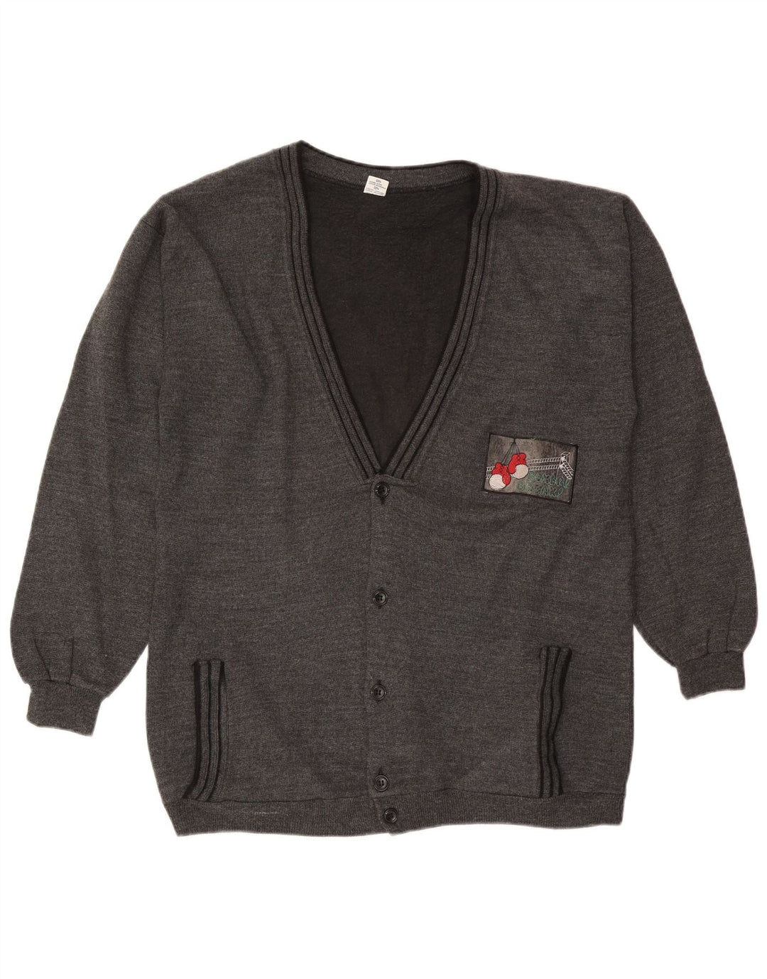 Vintage herre cardigan sweater XL grå bomuld