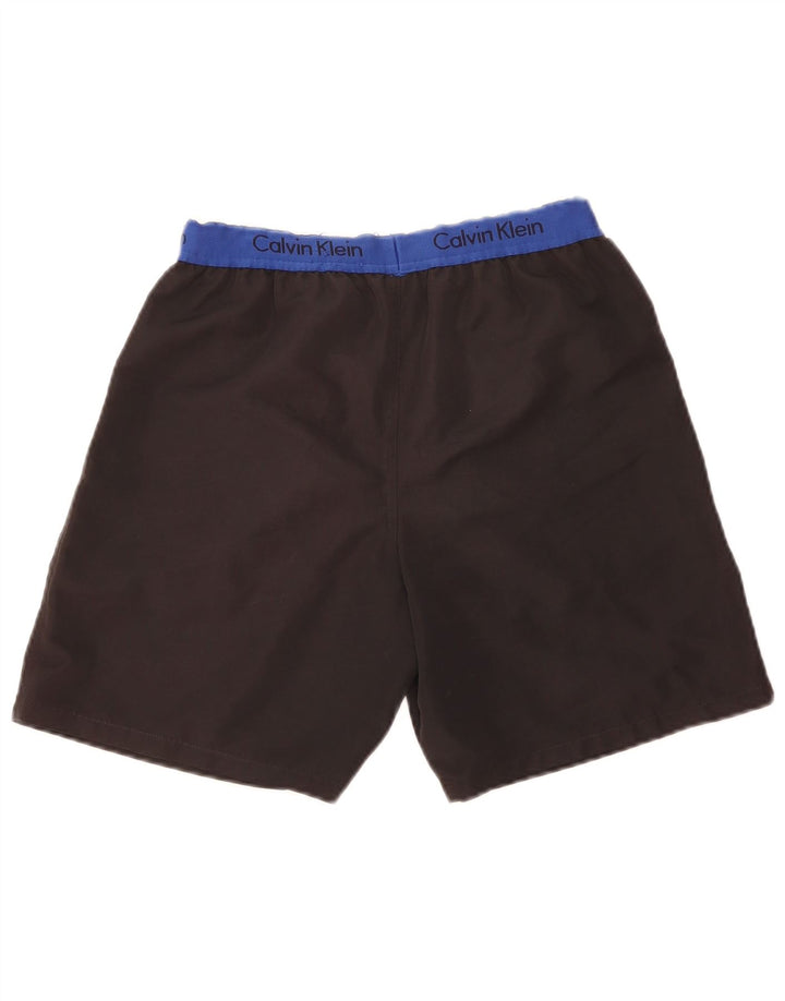 Calvin Klein Herre grafiske svømmeshorts Small Black Colourblock Polyester