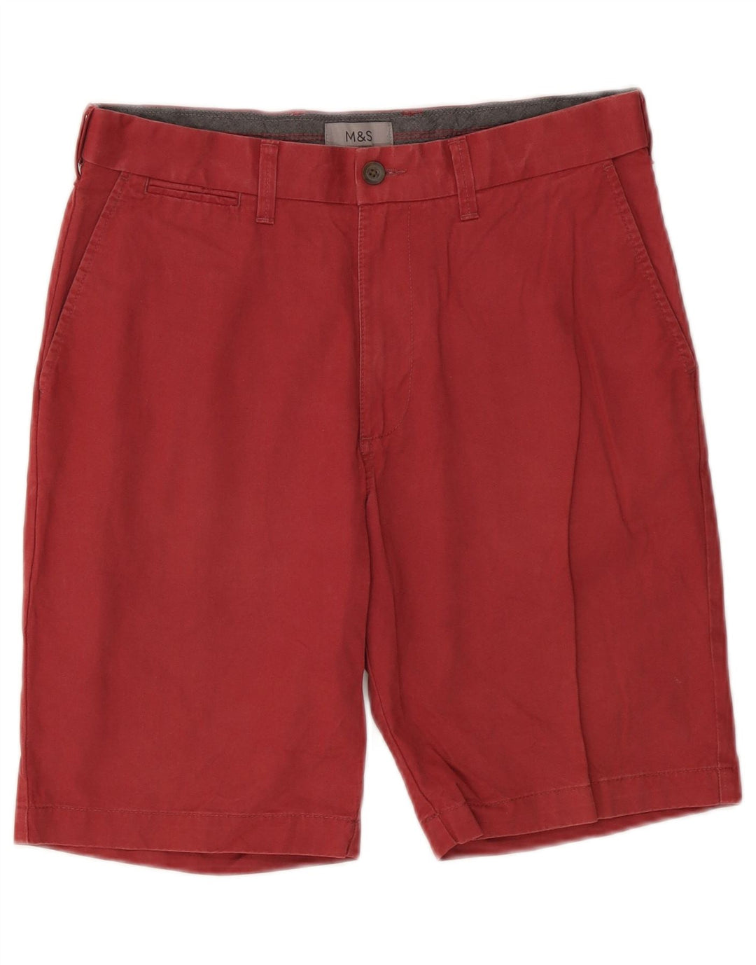 Marks & Spencer Chino Shorts til mænd W30 Medium Bourgogne bomuld