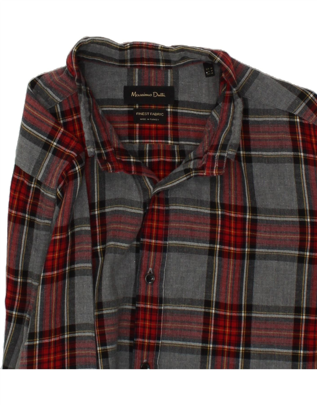 MASSIMO DUTTI Mens Shirt Medium Grey Check Cotton Vintage Massimo Dutti and Second-Hand Massimo Dutti from Messina Hembry 