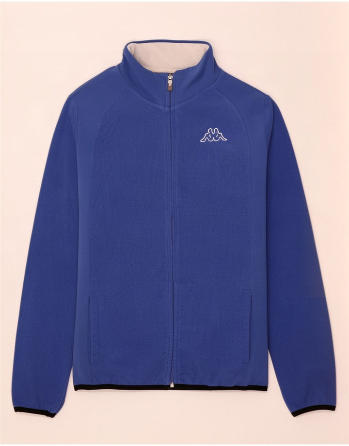 Kappa Fleecejakke til kvinder UK 14 Large Blue Colourblock Polyester