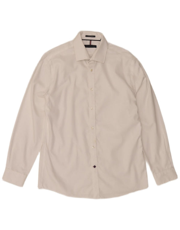 Tommy Hilfiger Herre Slim Fit Skjorte Størrelse 15 1/2 Medium Hvid Bomuld