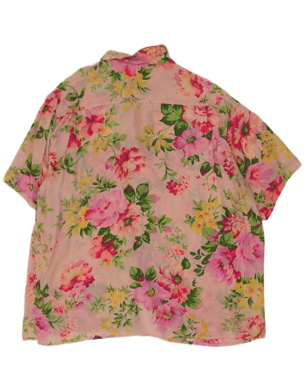 Alberto Aspesi Kortærmet skjortebluse til kvinder UK 14 Large Pink Floral