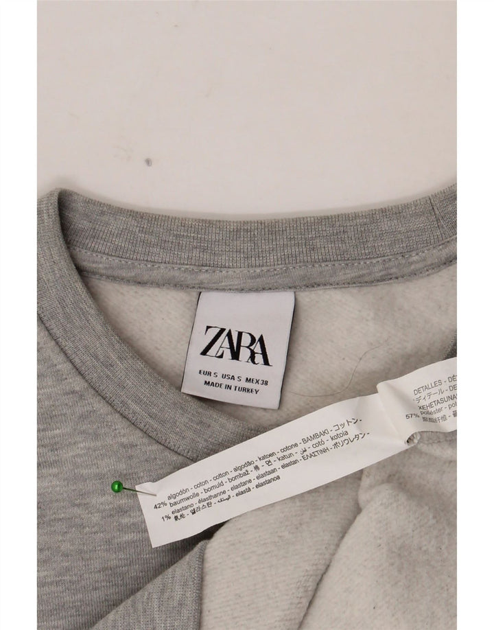 Zara Sweatshirt til mænd, lille grå flækket bomuld