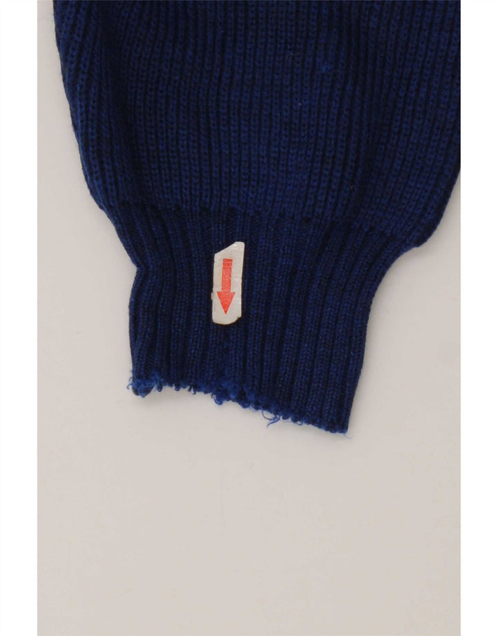 Vintage Herre Crew Neck Jumper Sweater Large Blue Argyle/Diamond