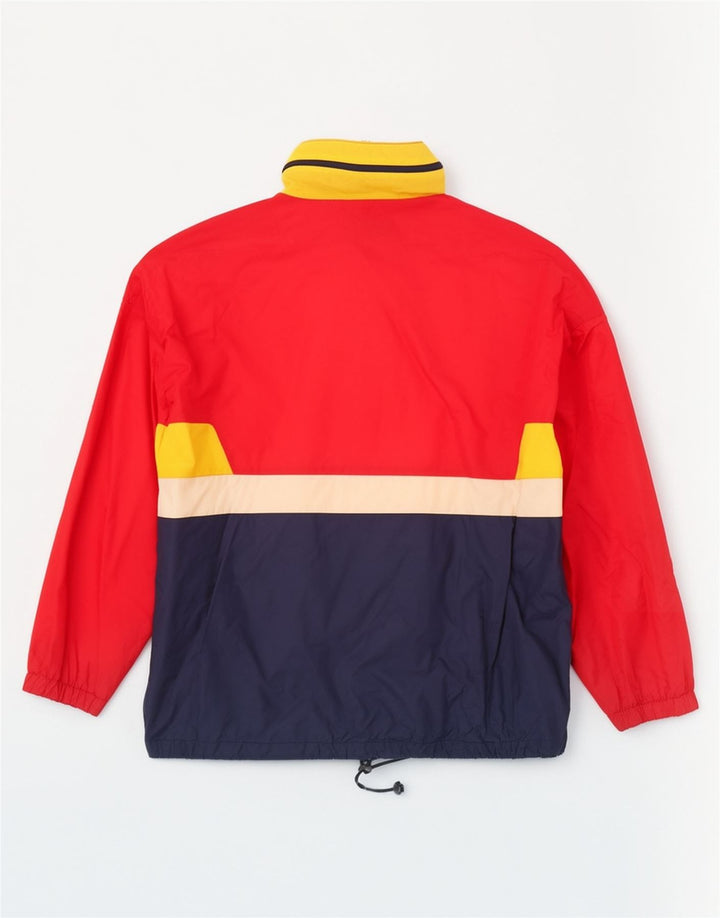 Vintage Herre Pullover Windbreaker Jacket EU 48/50 Medium Rød Colourblock
