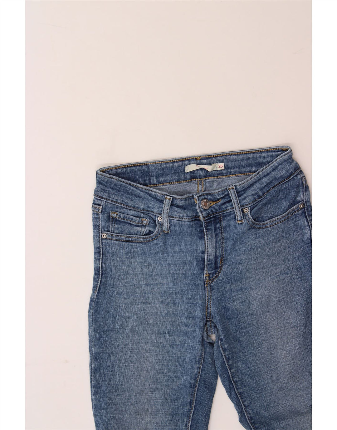 LEVI'S Womens 711 Skinny Jeans W25 L27 Blue Cotton Vintage Levi's and Second-Hand Levi's from Messina Hembry 