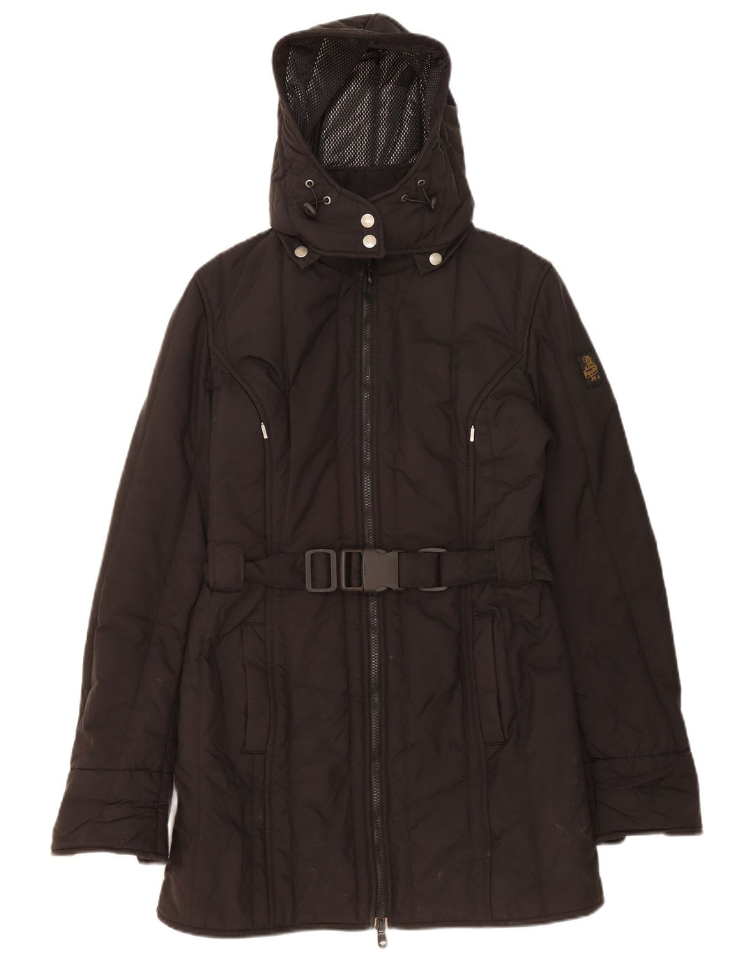 REFRIGIWEAR Womens Hooded Padded Coat UK 14 Medium Black Polyamide