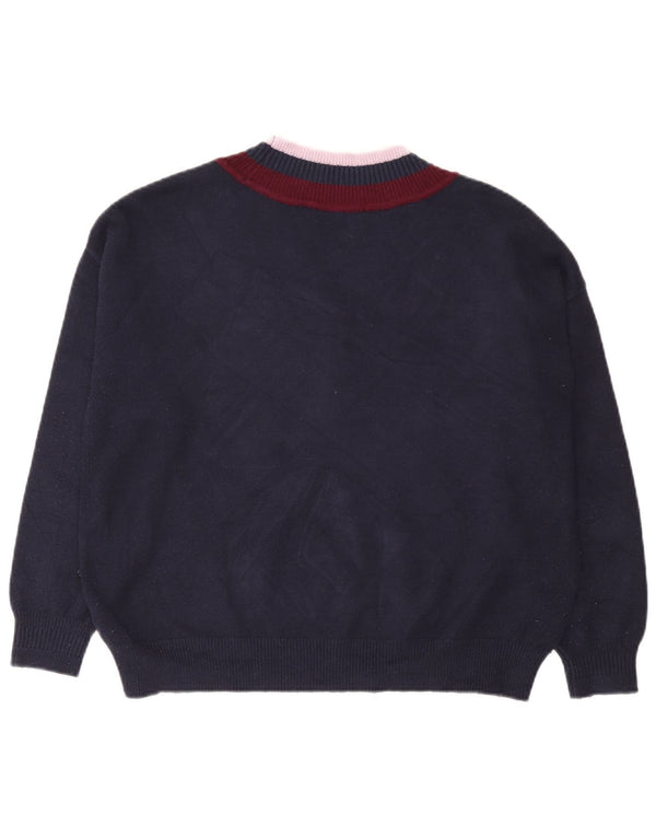 Marks & Spencer Dame V-hals sweater UK 16 Large Navy Blue