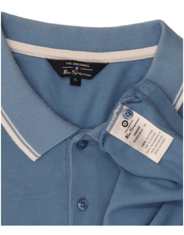Ben Sherman herre poloshirt XL blå bomuld