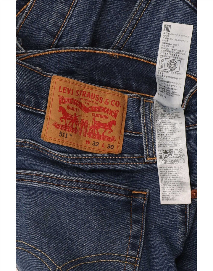 Levi's Herre 511 Slim Jeans W32 L30 Blå Bomuld