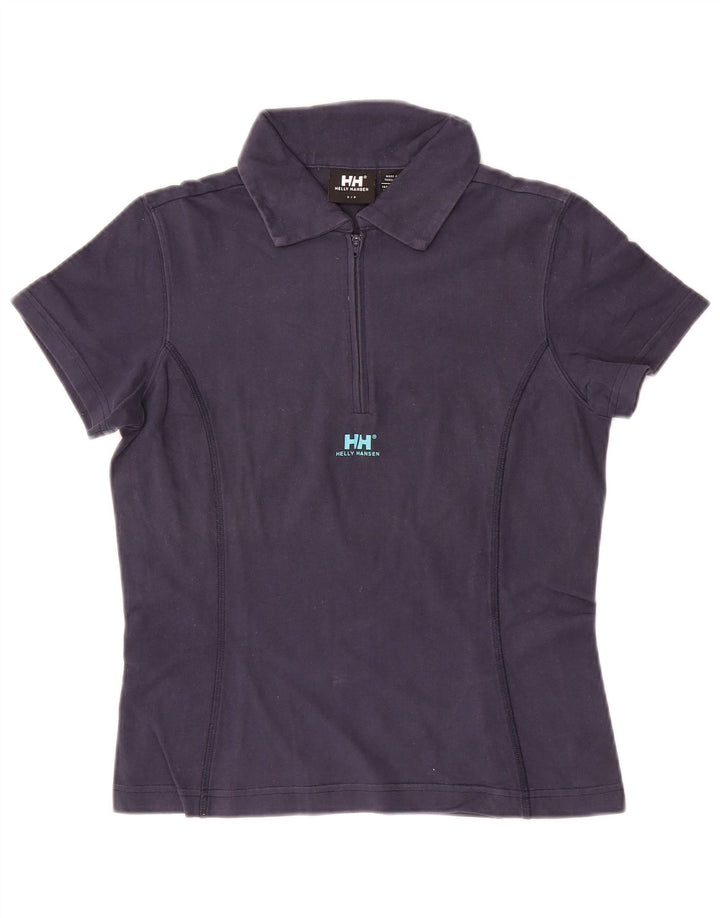 Helly Hansen Dame Polo Shirt UK 10 Small Navy Blue Cotton