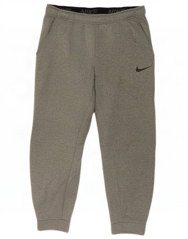 Nike Herre Dri Fit træningsdragt Bukser Joggers Large Grå Polyester