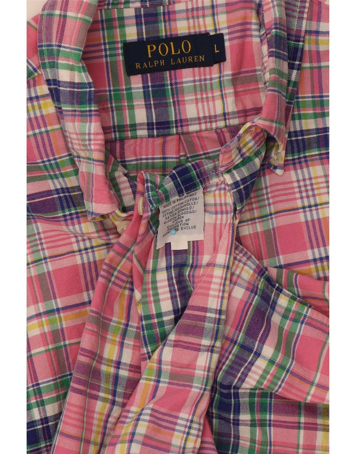Polo Ralph Lauren herreskjorte stor pink ternet bomuld