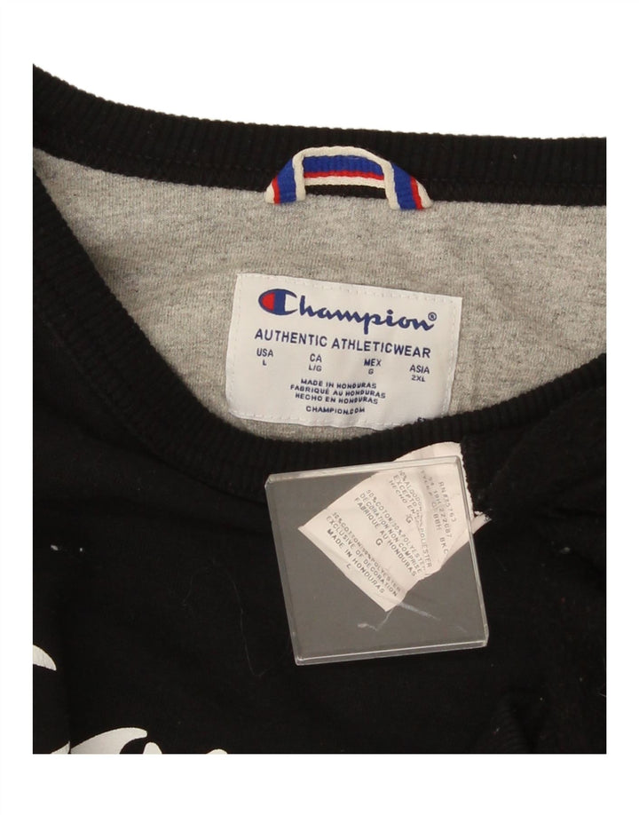 Champion Herre Grafisk Sweatshirt Jumper Stor Sort Bomuld