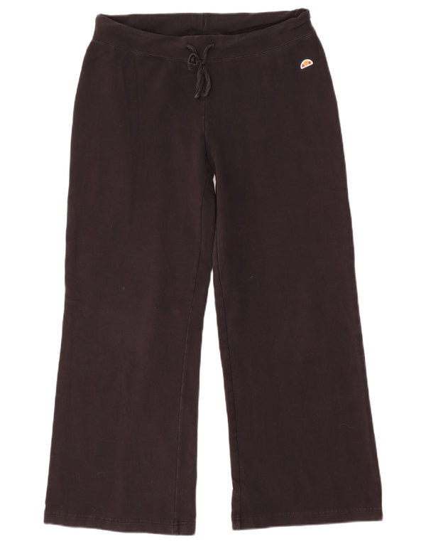 Ellesse Womens Wide Leg Tracksuit Trousers UK 12 Medium Black Cotton