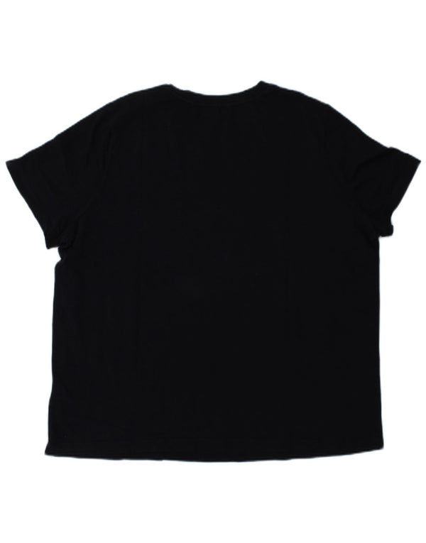 TOMMY HILFIGER Grafisk T-shirt top til kvinder UK 18 XL marineblå bomuld