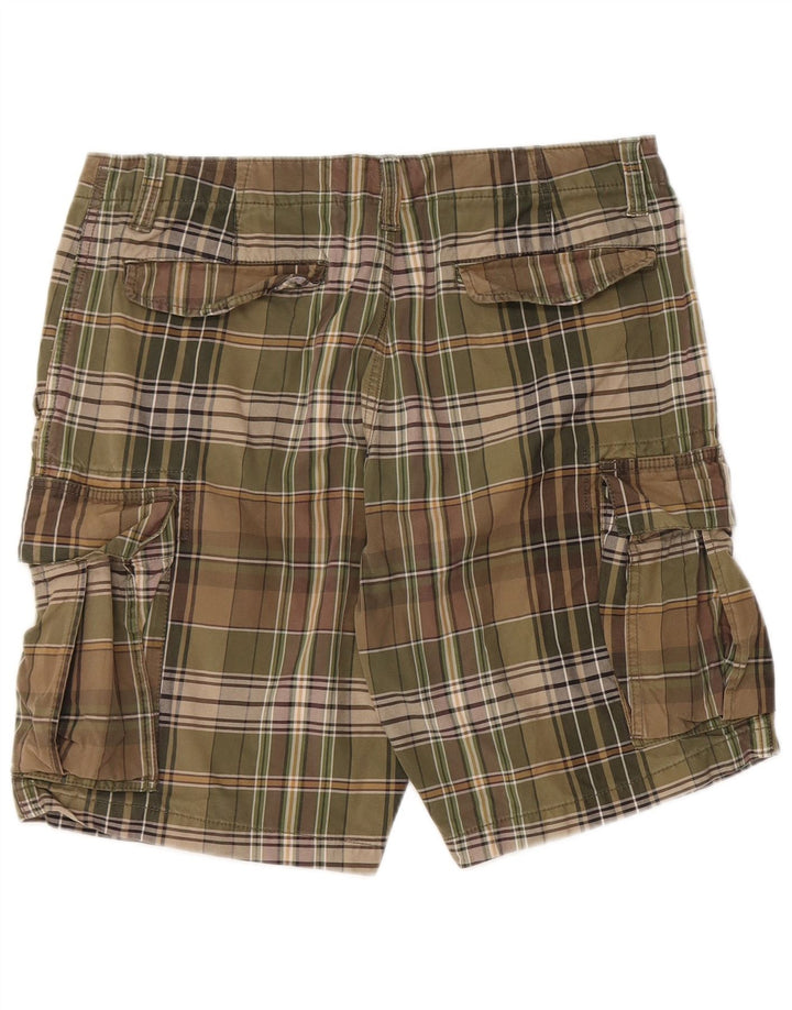 EDDIE BAUER Herre Cargo Shorts W35 Large Khaki Ternet Bomuld