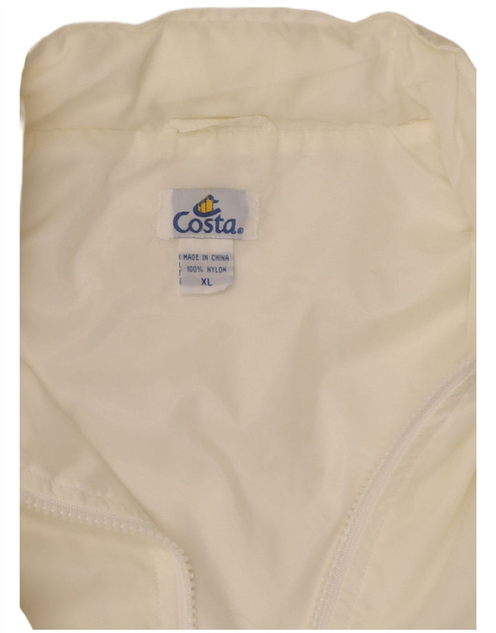 VINTAGE Mens Bomber Jacket UK 42 XL White Nylon