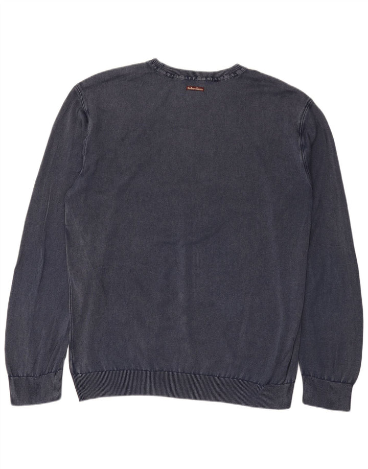 Marlboro Classics Herre Crew Neck Jumper Sweater 3XL Navy Blue