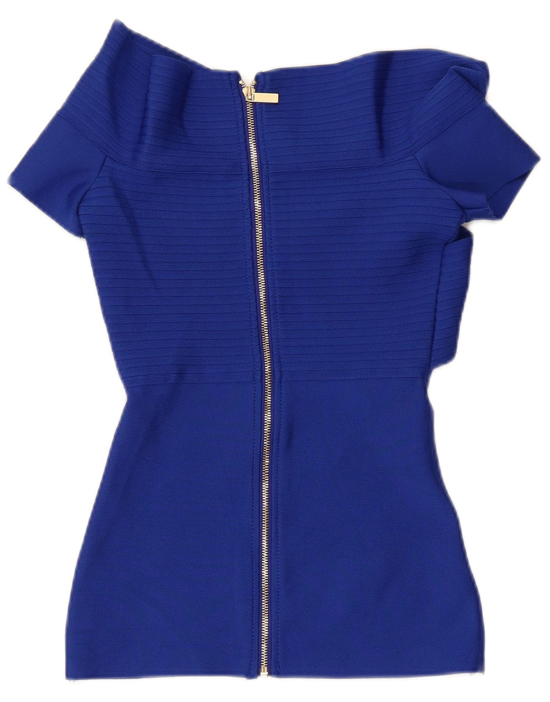 Karen Millen Dame Off Shoulder Bluse Top UK 4 XS Blue Polyester