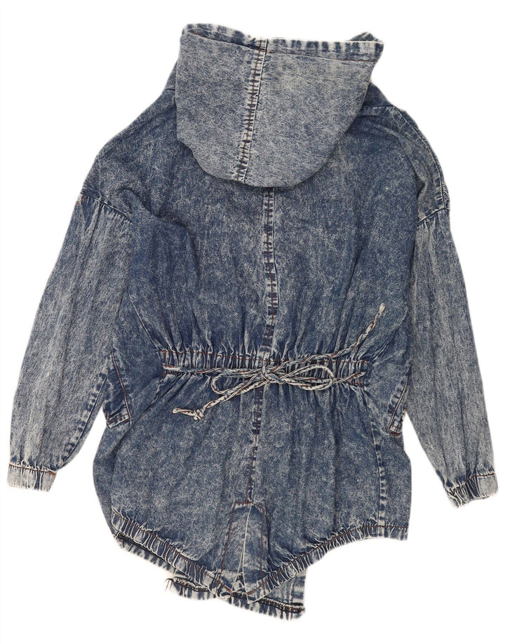 Vintage Dame Hætte Åben denimjakke UK 16 Large Blue