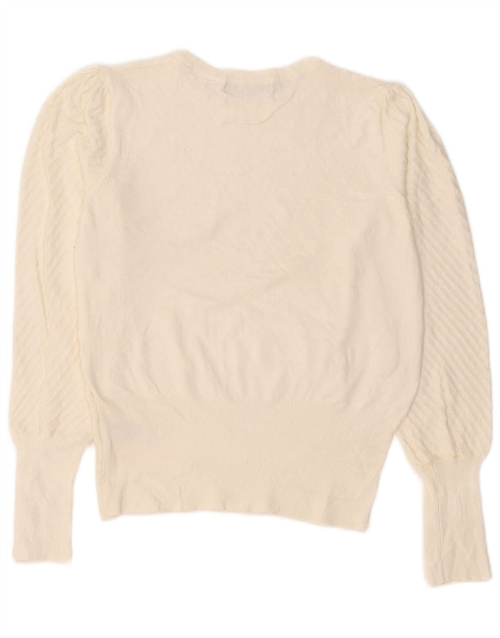Marks & Spencer Dame sweater med rund hals DK 10 Small White Viscose