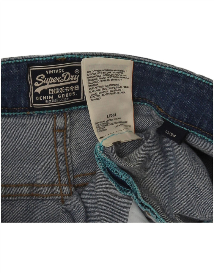 Superdry denimshorts til kvinder W34 store blå bomuld