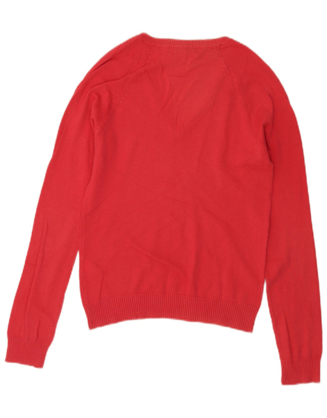 Zara Dame V-hals sweater UK 12 Medium Rød Bomuld