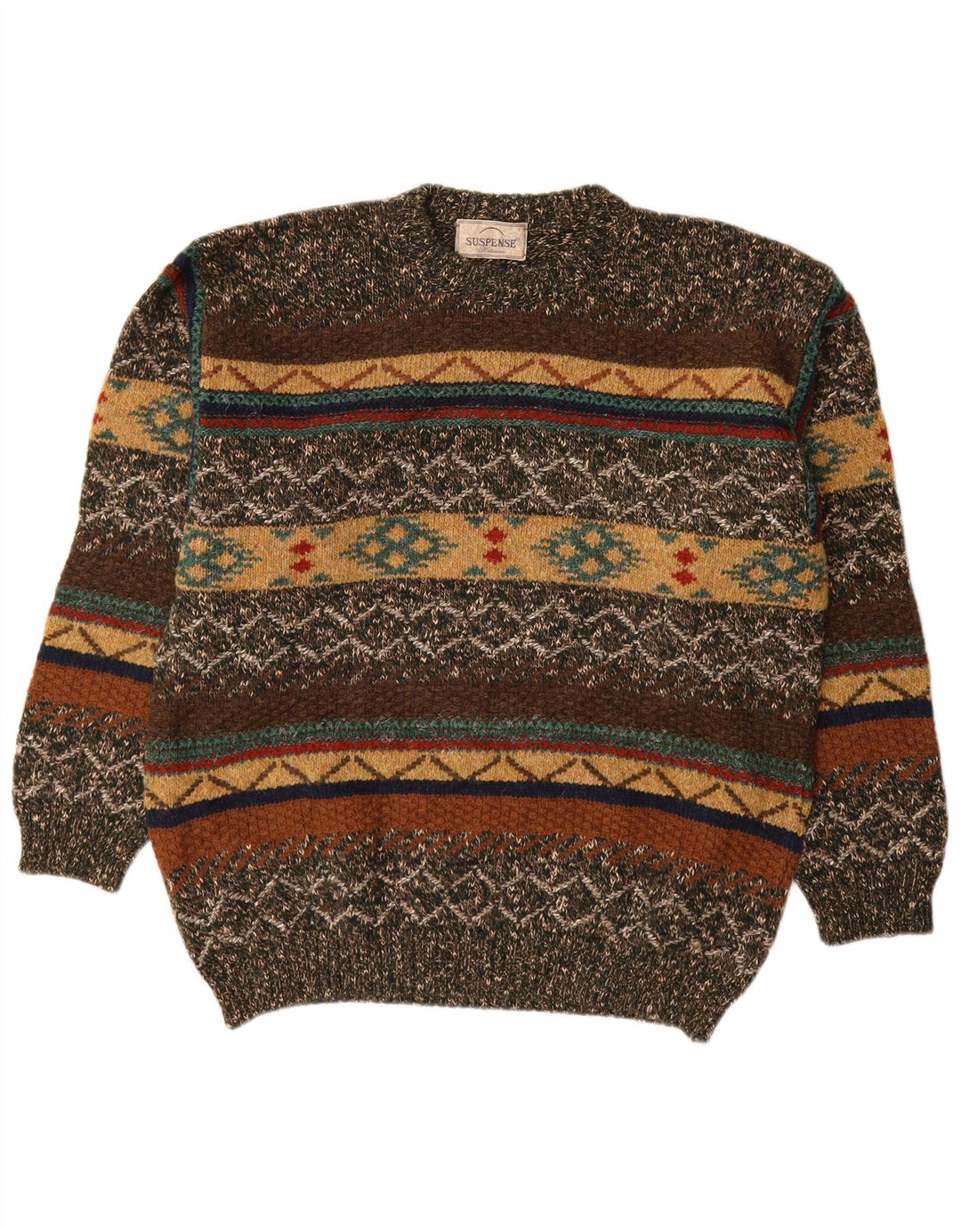 Suspence Herre sweater med rund hals IT 50 Medium Flerfarvet Fair Isle