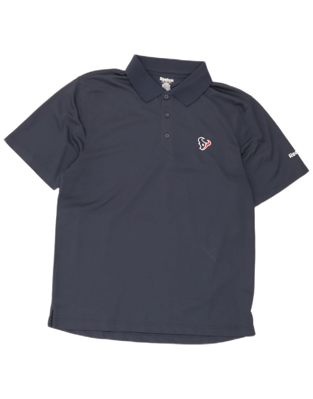 Reebok Herre Houston Texans Polo Shirt Medium Navy Blue Polyester